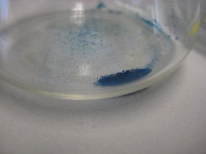Copper(II) acetate, small crystals
