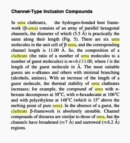 Channel inclusion compounds of Urea.gif - 37kB