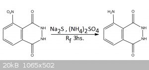 Zinin reaction on 3-Nitroftalhydrazide.png - 20kB