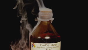 Tin(IV) chloride fuming in air by ChemicalForce.jpg