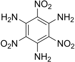 Triaminotrinitrobenzene TATB structure.png