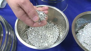 Iridium granules at Johnson Matthey noble metal plant.jpg
