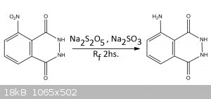 Piria reaction on 3-Nitroftalhydrazide.png - 18kB